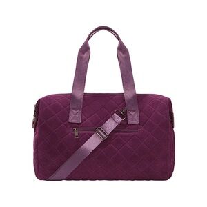 NEW Summer & Rose Velvet Quilted Duffel Bag